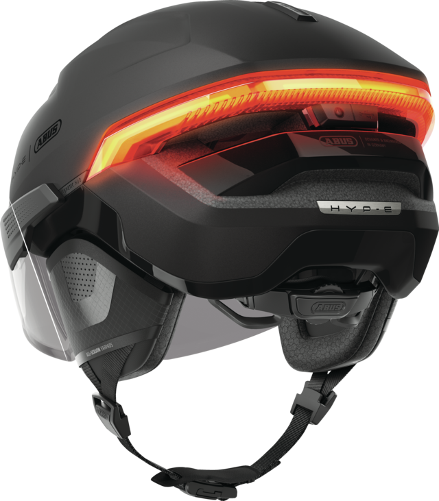 Abus HYP-E BL.ACE, beépített index, féklámpa funkció és átlátszó szemüveg - Volcano Titan - Image 8