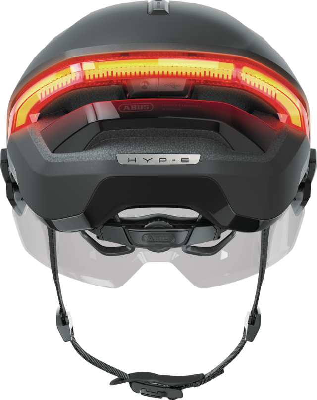 Abus HYP-E BL.ACE, beépített index, féklámpa funkció és átlátszó szemüveg - Volcano Titan - Image 6